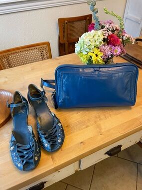 latico Blue Leather Crossbody Bag
